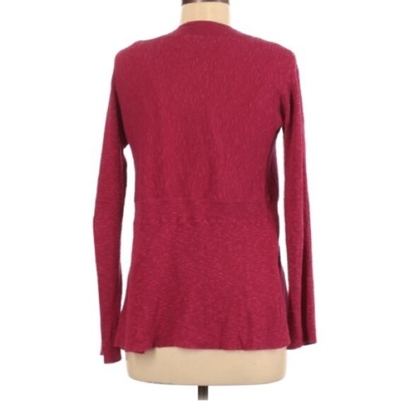 Eileen Fisher Pink Linen Open Front Cardigan Sweater Womens S Ruffled Open Front - Picture 2 of 6